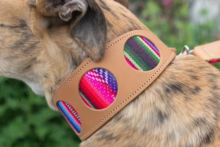 Collier Pour Chien Cuir Et Tissu Inca Pink 5 Collier Pour Chien Cuir Et Tissu Inca Pink – Image 3