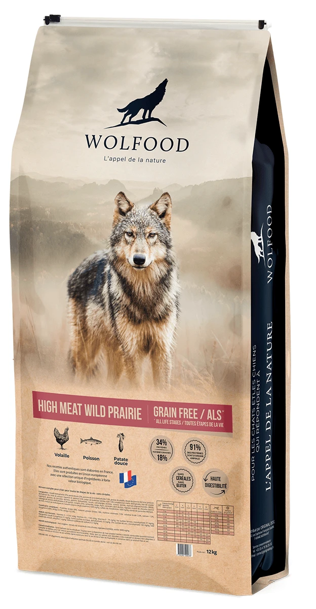 Croquettes Wolfood Chien High Meat Wild Prairie 3 Croquettes Wolfood Chien High Meat Wild Prairie