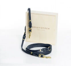 Laisse En Cuir Pour Chien Souple Réglable (3x) -Produits Chien Chat Magasin 3x adj navy gold min 2