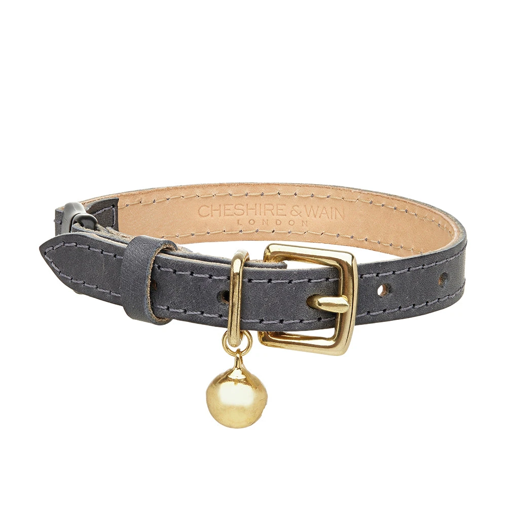 Collier Pour Chat En Cuir Gris 3 Collier Pour Chat En Cuir Gris