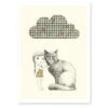Affiche Décorative A4 Chat Nuage Fillette -Produits Chien Chat Magasin a4 chat nuage2