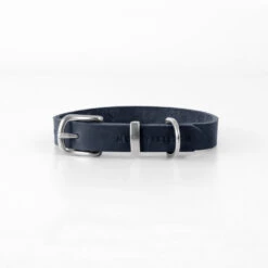 Collier Pour Chien En Cuir Souple The Classic -Produits Chien Chat Magasin collar navy silver min 1