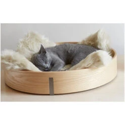 Corbeille Pour Chat De Luxe (2 Finitions) -Produits Chien Chat Magasin corbeille lit design pour chat anello chene clair 2