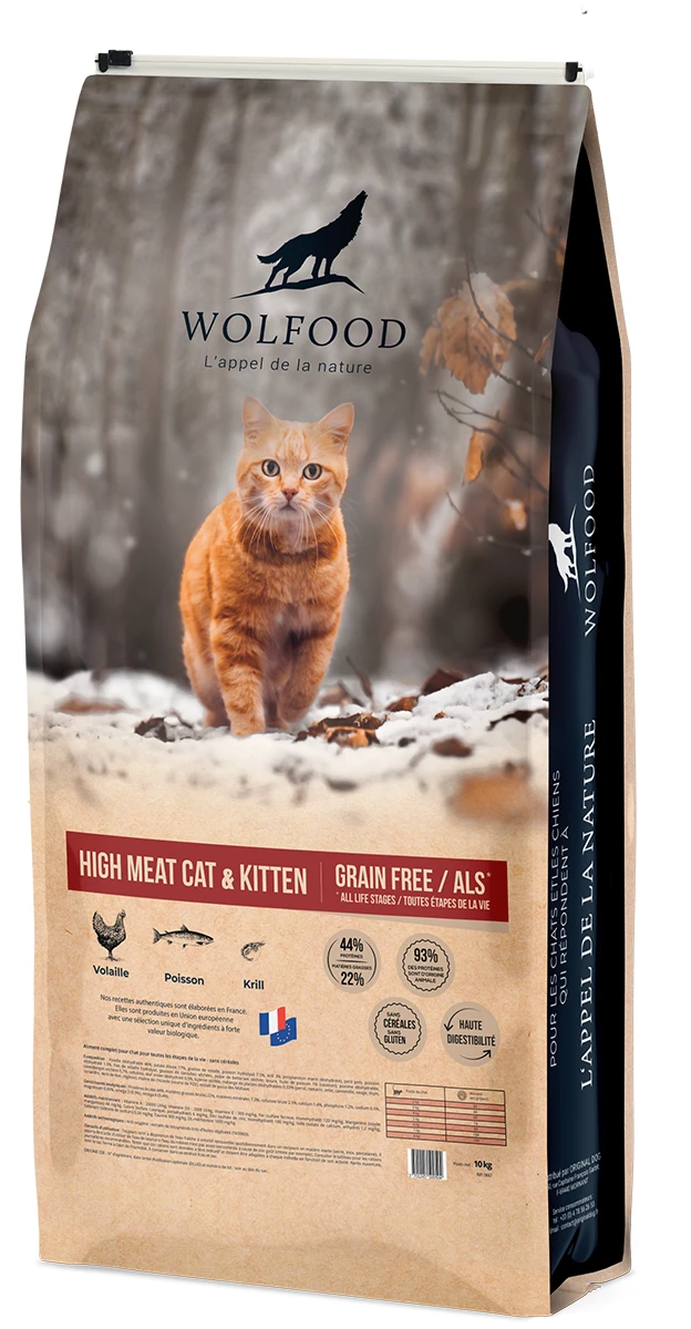 Croquettes Wolfood Chat High Meat Cat & Kitten 3 Croquettes Wolfood Chat High Meat Cat & Kitten