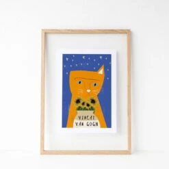 Affiche Chat Vincat Van Gogh