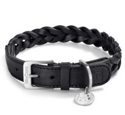 Collier En Cuir Pour Chien Bergamo -Produits Chien Chat Magasin mc c04 007 01 m walk bergamo collar black