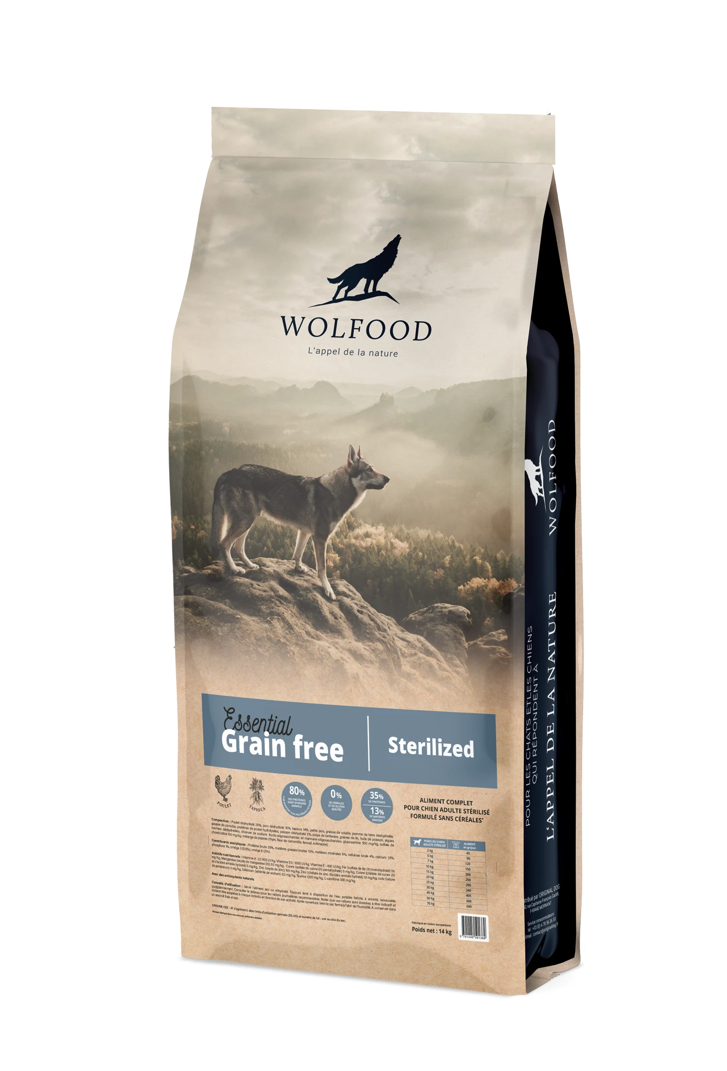 Croquettes Pour Chien Sans Céréales Wolfood Essential Sterilized 3 Croquettes Pour Chien Sans Céréales Wolfood Essential Sterilized