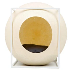 Le Cube Meyou -Produits Chien Chat Magasin web cat cube metal champagne meyou paris front