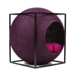 Le Cube Meyou -Produits Chien Chat Magasin web cat cube metal plum meyou paris side
