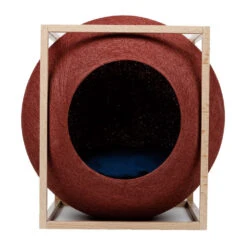 Le Cube Meyou -Produits Chien Chat Magasin web cat cube wood clay meyou paris front